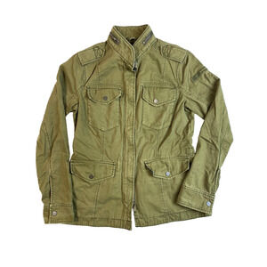 Abercrombie & Fitch Women's Jacket Zip Button Military Utility Outerwear Green M